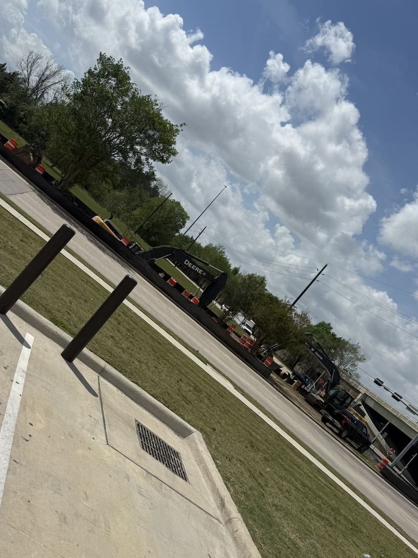 Dry bore project site with excavators, Humble TX